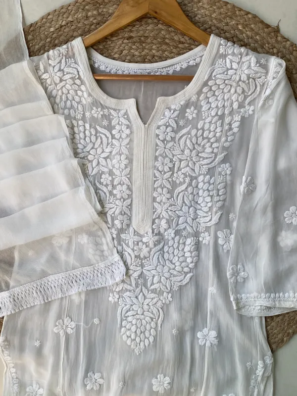 Viscose Chikankari Kurta and Dupatta