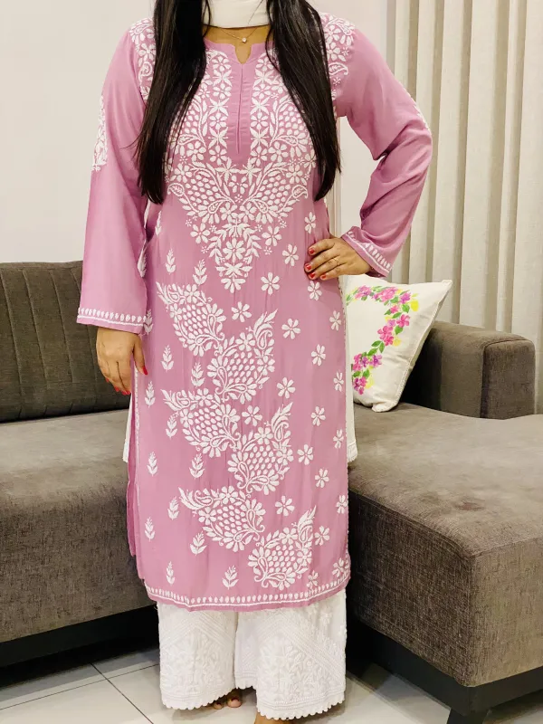 Premium Modal Chikankari Solid Women's Kurta