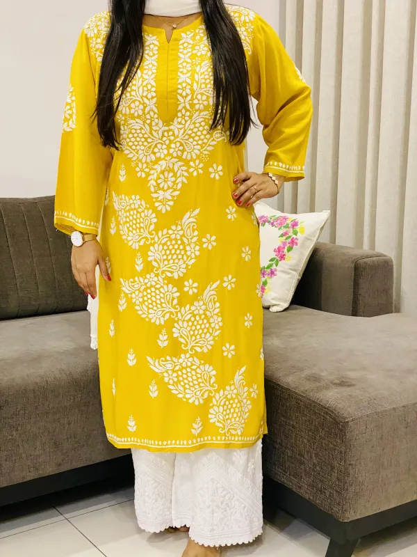 Premium Modal Chikankari Solid Women's Kurta