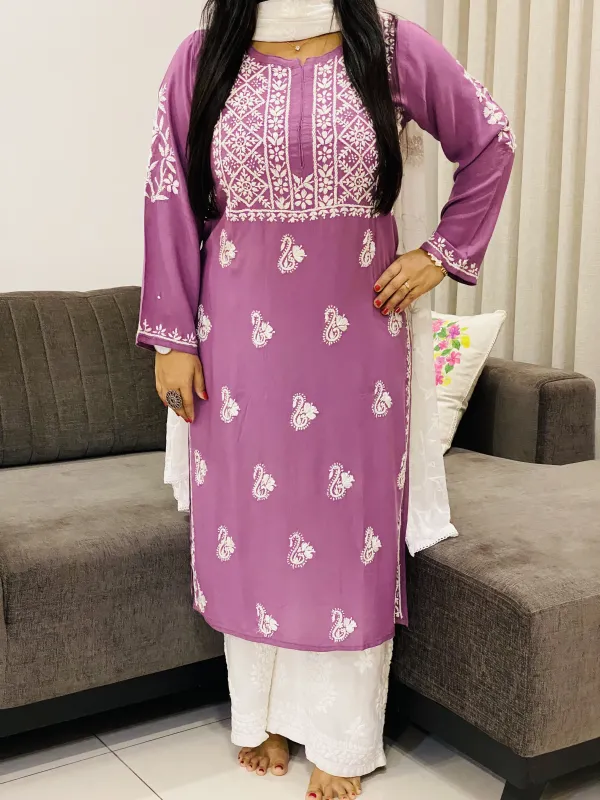 Premium Modal Chikankari Solid Women's Kurta