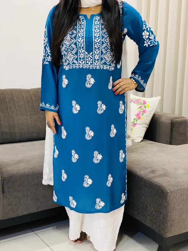 Premium Modal Chikankari Solid Women's Kurta