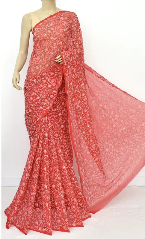 Tapchi Chikankari Hand Embroidered Women's Saree