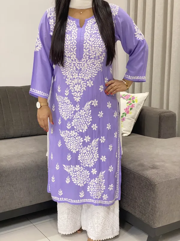Premium Modal Chikankari Solid Women's Kurta